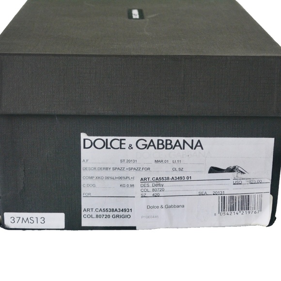 NIB DOLCE & GABBANA DERBY LEATHER LACE UP FORMAL SHOES